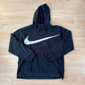 Nike Hoodie Mens Small Black & White CLUB+ Fleece Winterized Pullover Sweatshirt